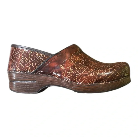Dansko 20th Anniversary Limited Edition Clogs Brown Patent Leather Size 10.5 - Picture 3 of 13